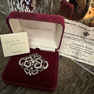 Camrose & Kross Art Rhinestone Brooch Jacqueline Kennedy